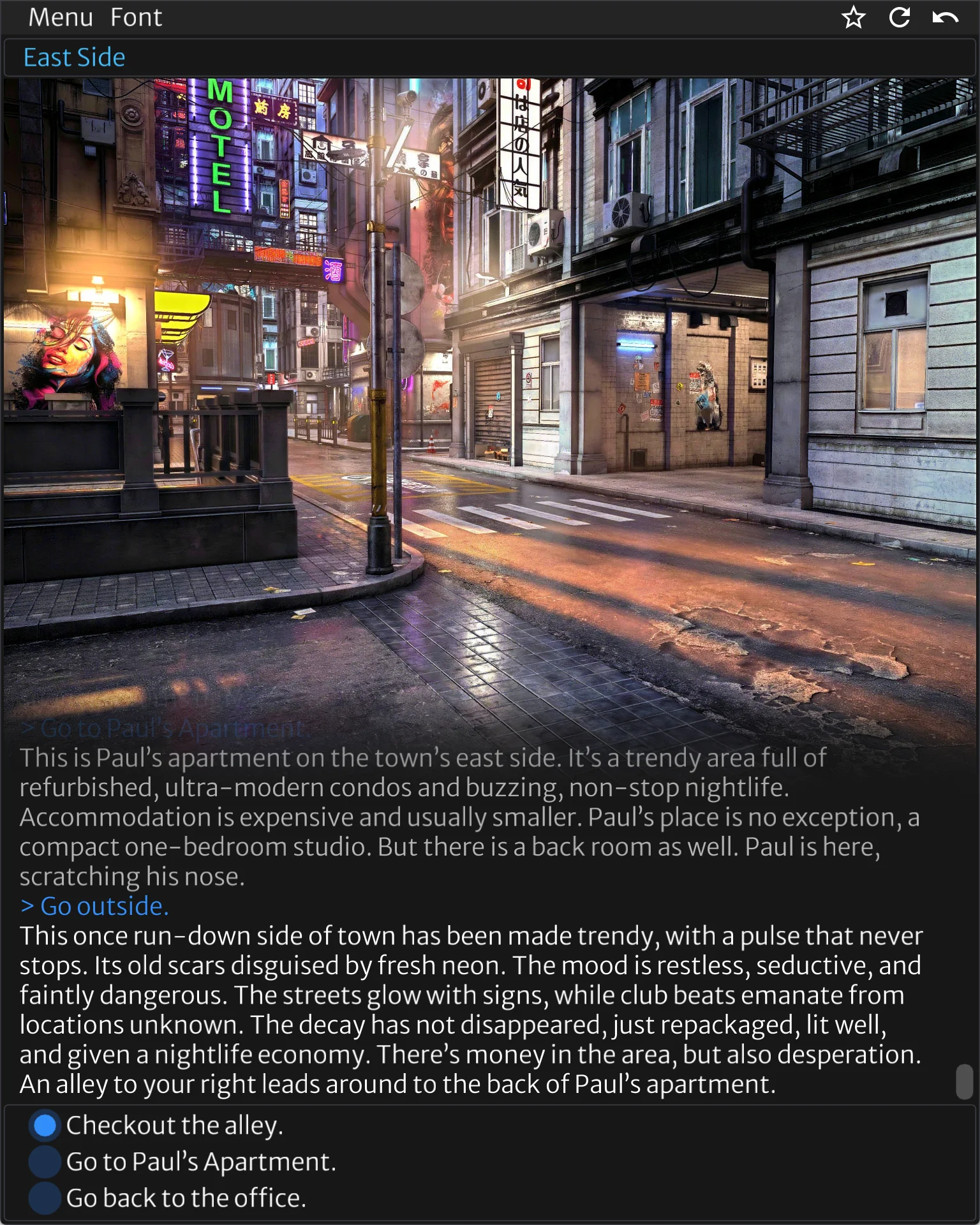 Neon Horizon dialogue